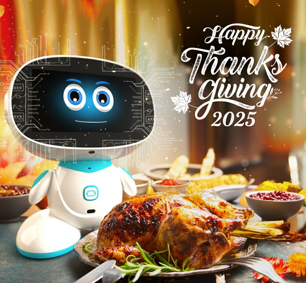 Thanks Giving Misa Robot in a thanks giving dinner