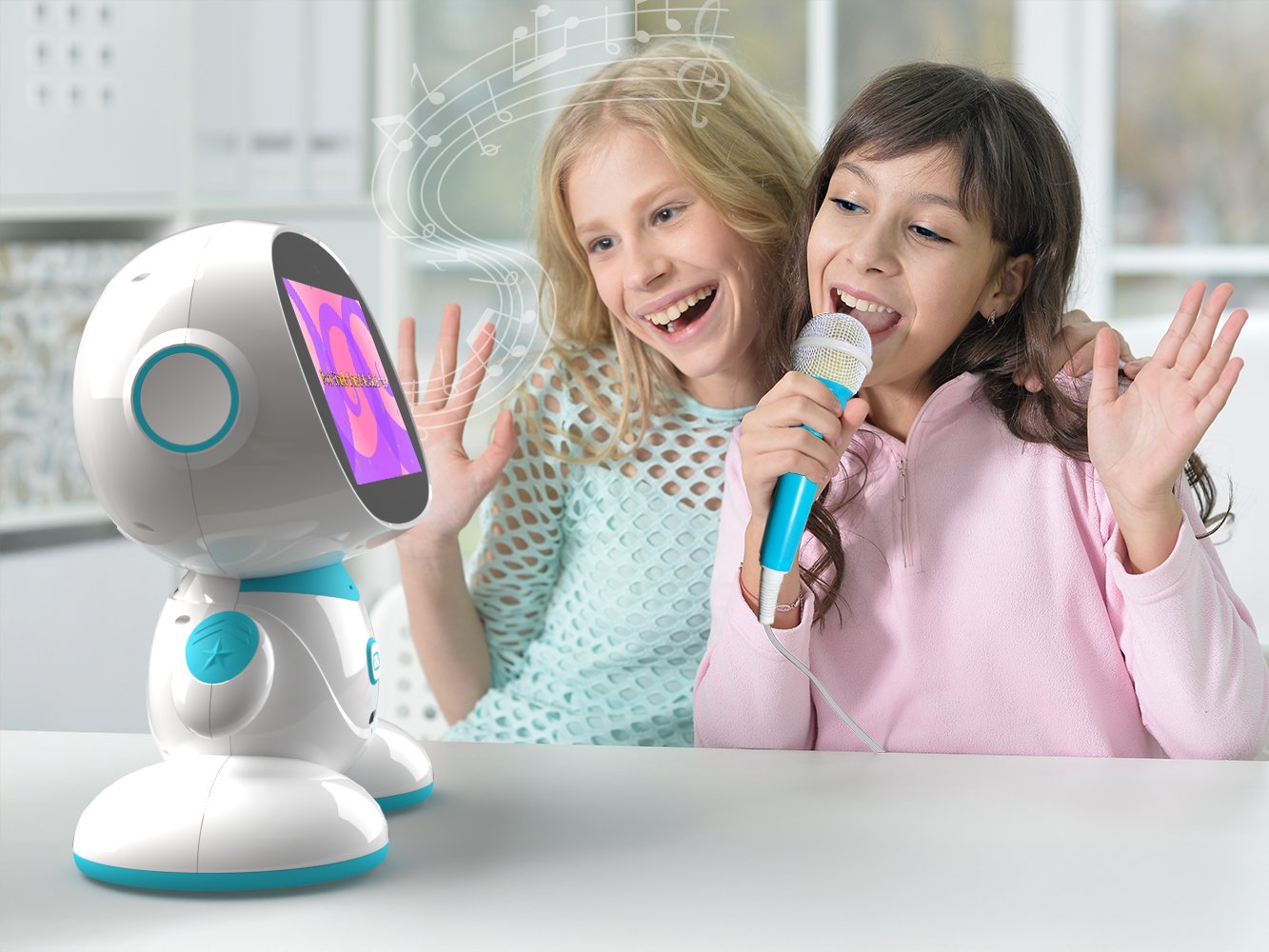 A mother and daughter sing karaoke together with MISA